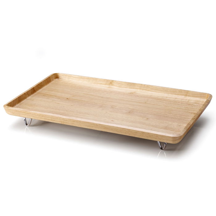 Continenta Bandeja Cama Plegable 53x32x7 cm de Madera de Árbol de Goma Estable y Ligera
